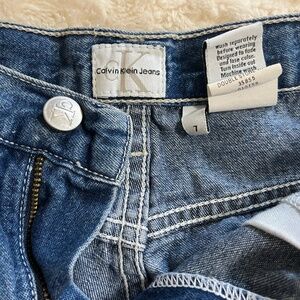 Calvin Klein Women's Denim Carpenter Jeans Shorts Size 7